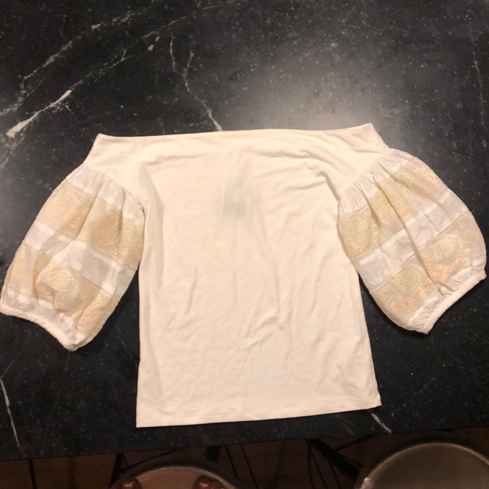 off the shoulder white free people shirt